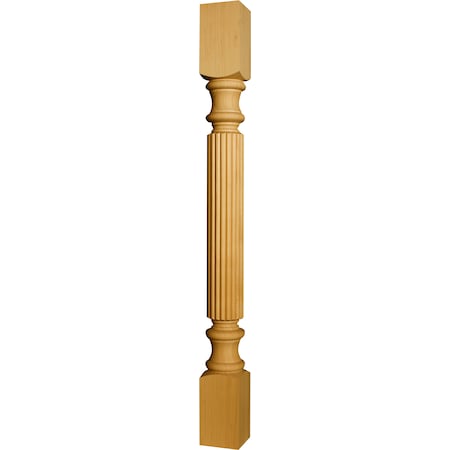 Osborne Wood Products 34 1/2 x 3 Narrow Reeded Island Post in Soft Maple 1446M